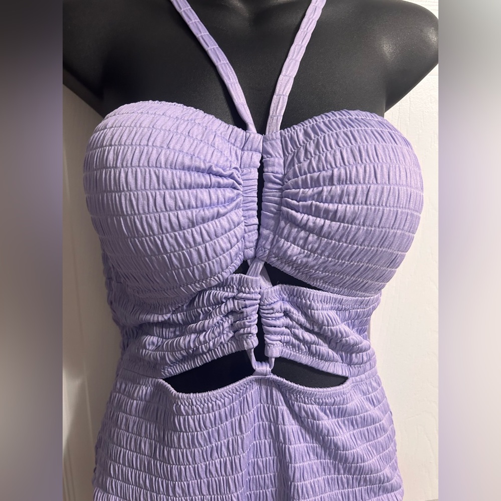 NWT bar III purple strappy one piece lavender swim suit size large - Picture 4 of 7